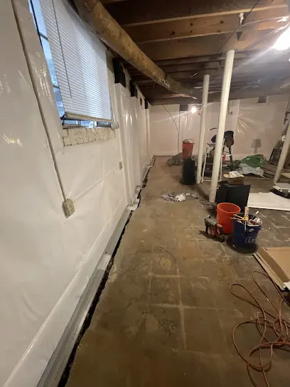 A wall opened to dry the cavity in Palmetto, GA