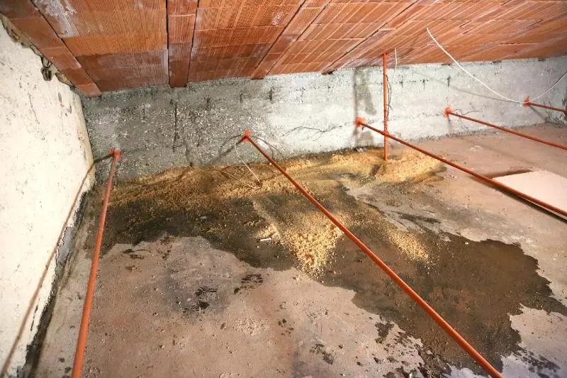 Crawl space water damage under a Palmetto, GA home